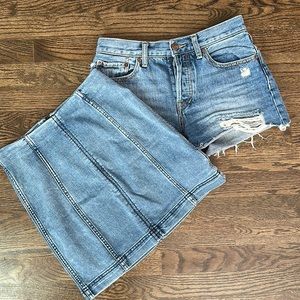 Free people denim skirt and shorts